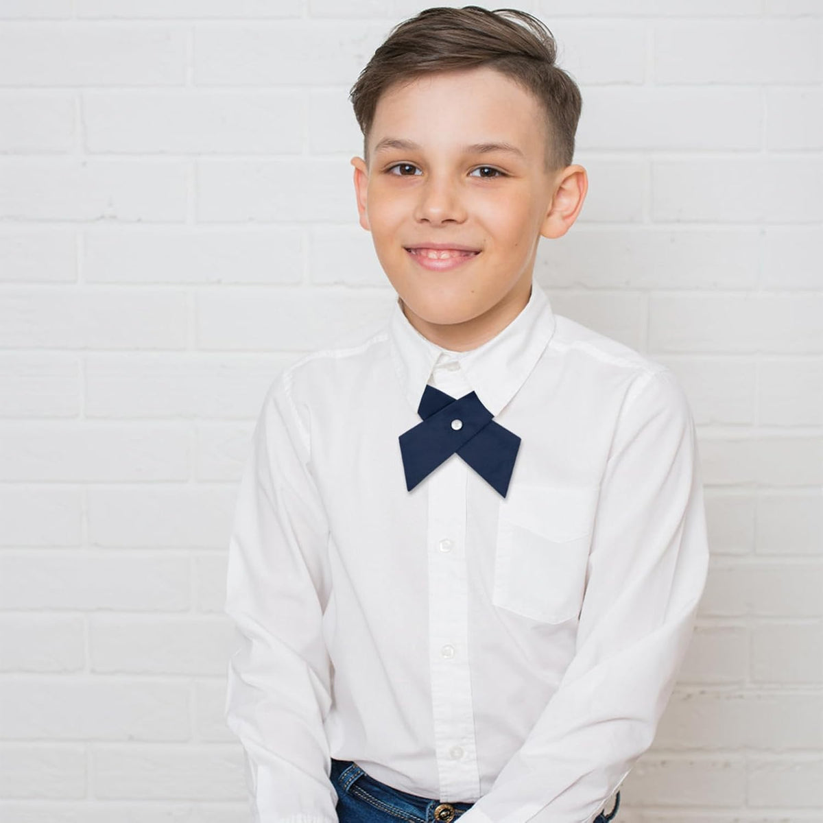 Bow Ties for Women Criss-Cross Tie Solid Color Neck Tie for Women Girls Boys School Uniform Shirts Blouses Cosplay