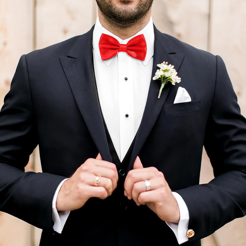 Black Bow Ties for Men - Tuxedo Black Bow Tie Clip On