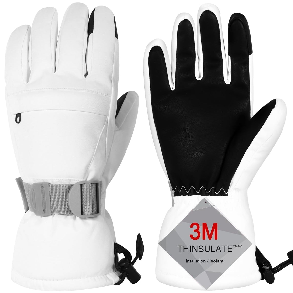 Ski Gloves,Snow Gloves Waterproof Winter Warm Cold Weather Touchscreen Gloves for Parent& Child Kids Skiing,Snowboarding