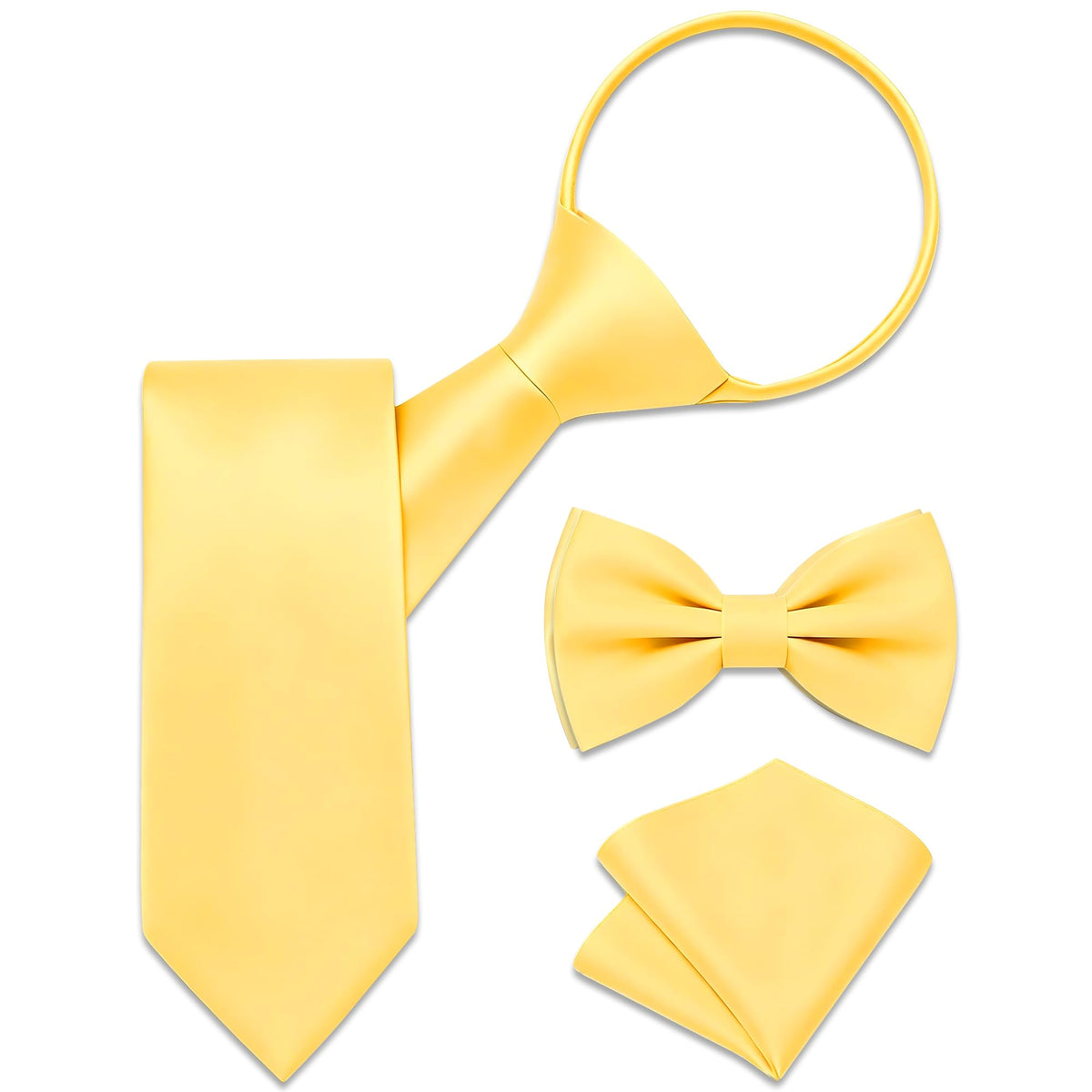Boys Pre-Tied Zipper Necktie 3-Piece Set