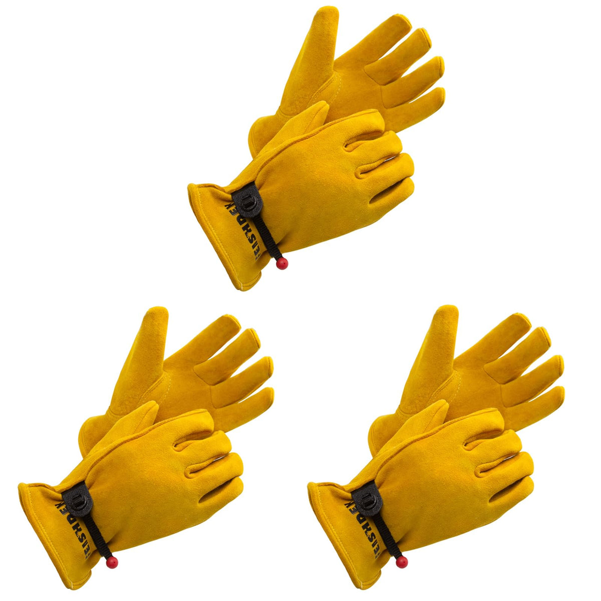 Kids Work Gloves Age 2-14, Soft Deerskin Suede Leather(Age 5-7, M)