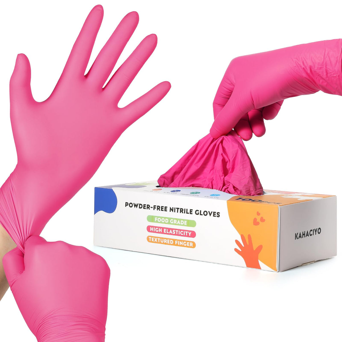 Kids Disposable Nitrile Gloves for 4-10 Years, Suitable for Cooking, Gardening, Painting, Powder and Latex Free-100 PCS