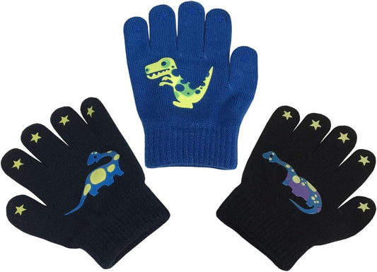 N'Ice Caps Kids Magic Stretch Gloves Mitten 3 Pairs Toddler Winter
