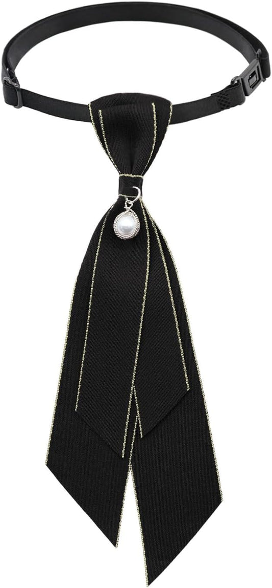 LJBFNN Bow Ties for Women, Adjustable Cute Short Womens Tie with Pearl