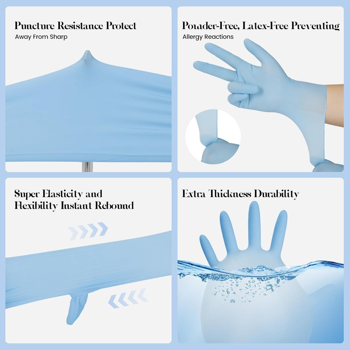 Kids Disposable Gloves, 5-Mil Safe Blue Nitrile, XS, 100Ct