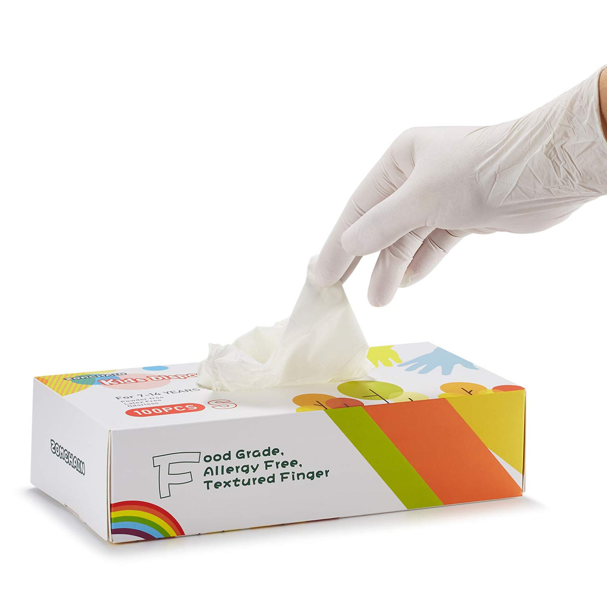 Kids Disposable Nitrile Gloves, Latex Free Glove for Children, Powder Free- for Crafting, Painting, Cooking, Cleaning-100 PCS