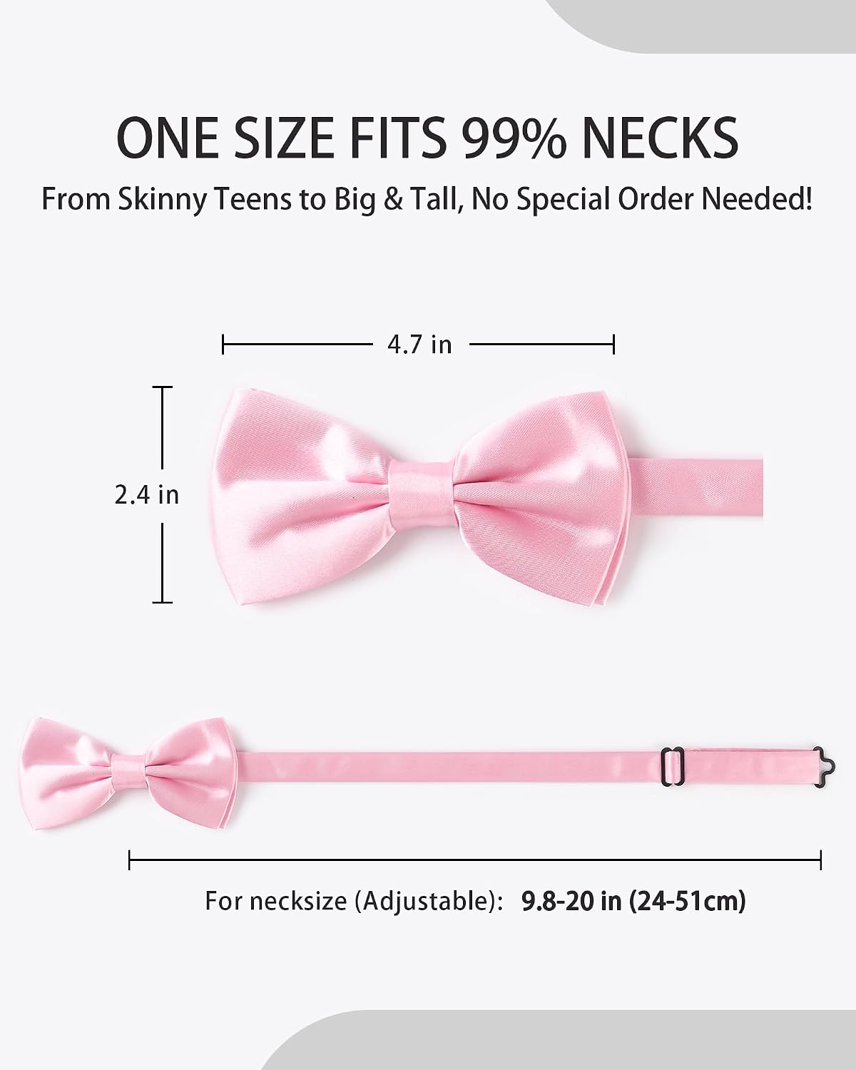 AWAYTR Bow Ties for Men - Pre-Tied Adjustable Tuxedo Style for Wedding
