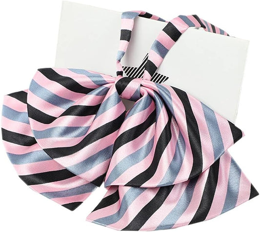Elegant Bow Tie Women's Pre-Tied Neckties Bowknot Stripe Adjustable Casual Uniform Bowtie Blouse Neck ties