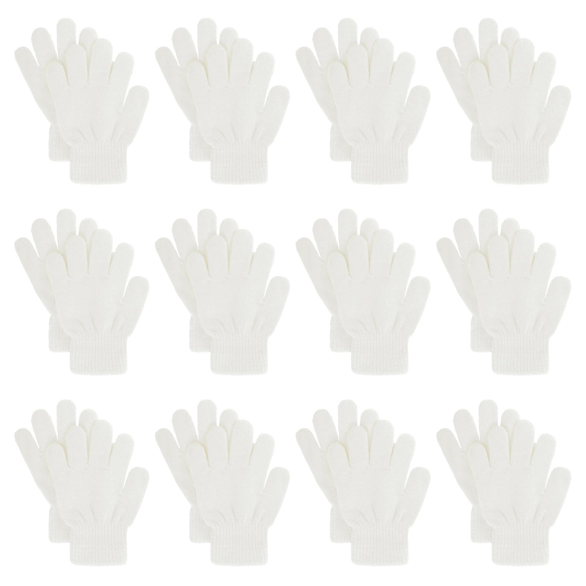 jiebor 12 Pairs Kids Warm Winter Knit Gloves for Boys Girls Children
