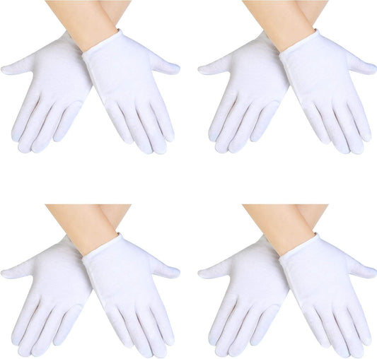 SATINIOR 4 Pairs White Kids Gloves Halloween Party Costume