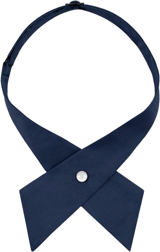 Bow Ties for Women Criss-Cross Tie Solid Color Neck Tie for Women Girls Boys School Uniform Shirts Blouses Cosplay