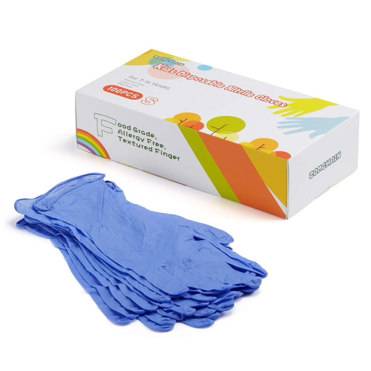 Kids Disposable Nitrile Gloves, Latex Free Glove for Children, Powder Free- for Crafting, Painting, Cooking, Cleaning-100 PCS