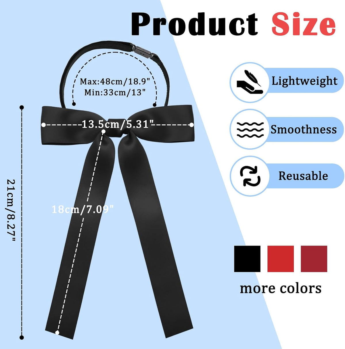 Luckyvestir Western Bow Ties for Men Women, Black/Red Colonel Satin Ribbon String Bow Tie for Costume Uniform