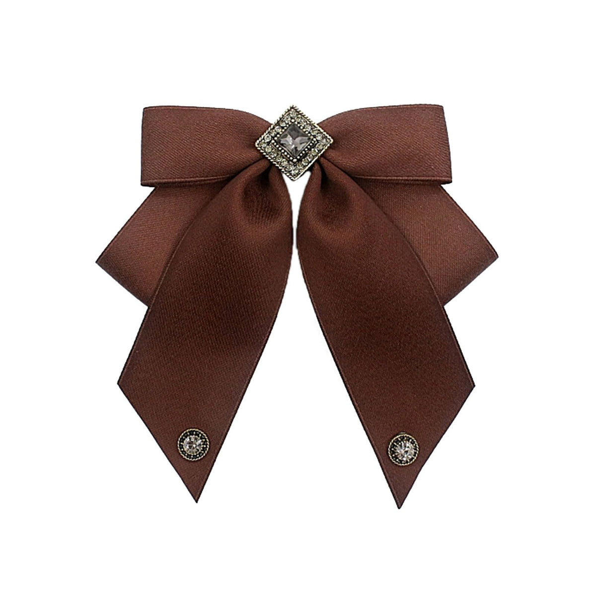 Coffee Brown Necktie Fashion School Uniform Bows Tie Solid Color Necktie for Women's Shirt