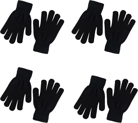 4 Pairs Warm Winter Magic Knit Gloves for Kids Boys & Girls