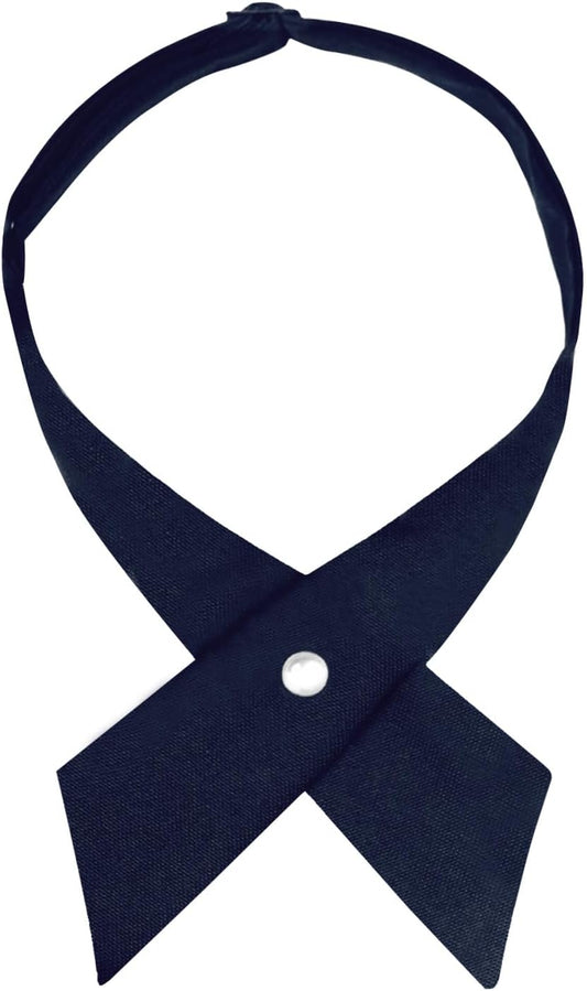 Mantieqingway Tie for Men Women School Uniform Adjustable Criss-Cross Bow tie Solid Color Pre Tied Bowtie for Girls