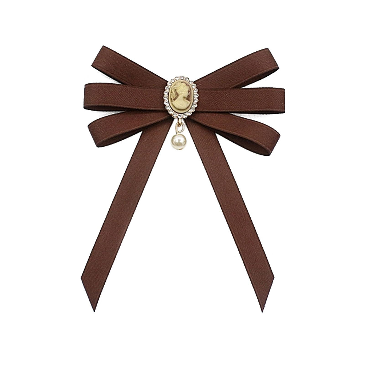Coffee Brown Necktie Fashion School Uniform Bows Tie Solid Color Necktie for Women's Shirt