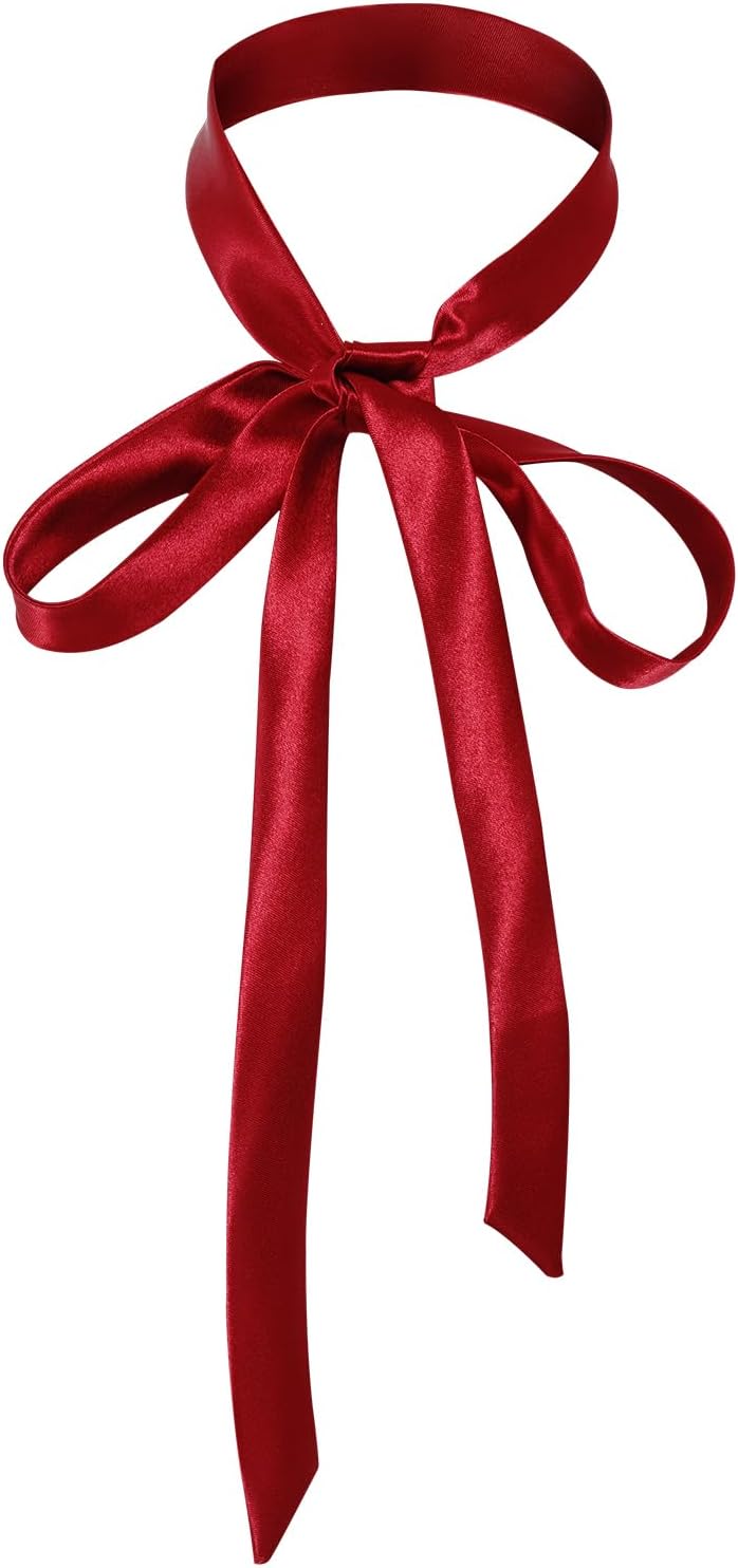 Jmkcoz Bow Tie for Women Girls Satin Ribbon Self-tie Bowtie Necktie