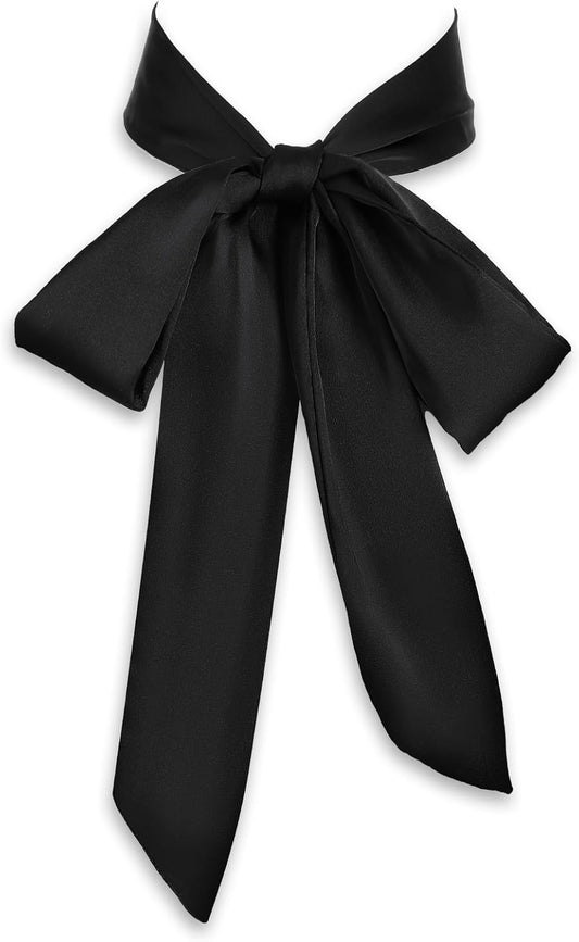 Lusofie Tie for Women Self Tie Satin Ribbon Bow Tie Wide Folding Bowties Accessory for School Uniforms Cosplay Wedding Party