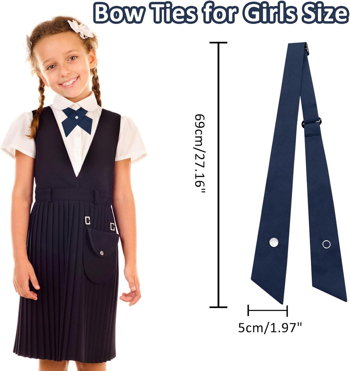 Bow Ties for Women Criss-Cross Tie Solid Color Neck Tie for Women Girls Boys School Uniform Shirts Blouses Cosplay