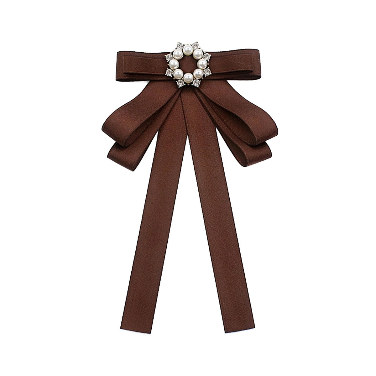 Coffee Brown Necktie Fashion School Uniform Bows Tie Solid Color Necktie for Women's Shirt