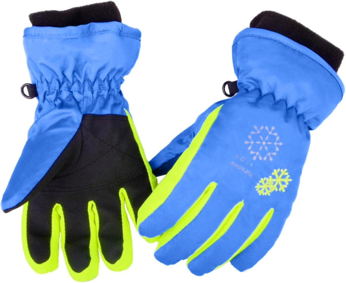 Azarxis Kids Ski Snow Gloves, Waterproof Winter Mittens for Boys Girls