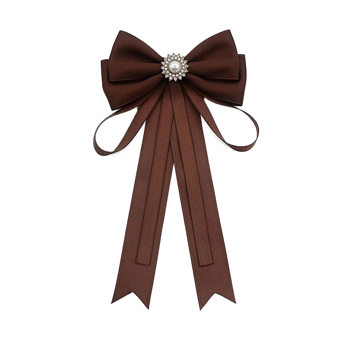 Coffee Brown Necktie Fashion School Uniform Bows Tie Solid Color Necktie for Women's Shirt