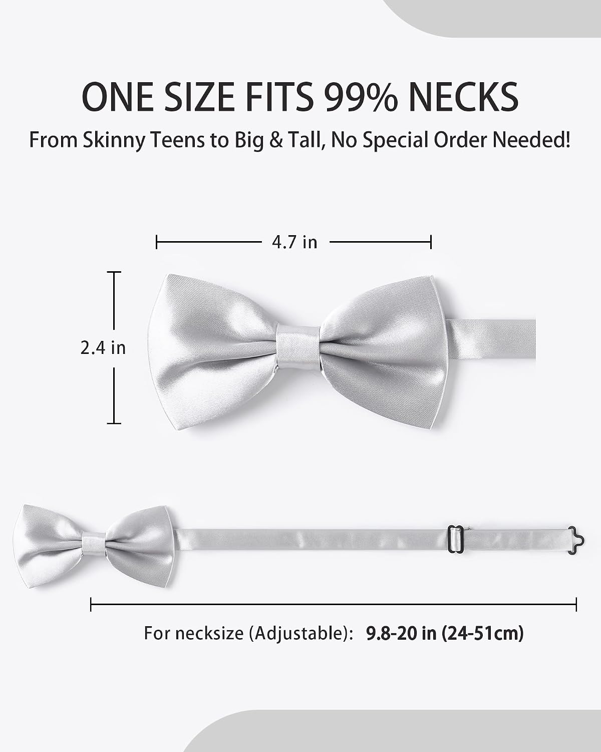 AWAYTR Bow Ties for Men - Pre-Tied Adjustable Tuxedo Style for Wedding