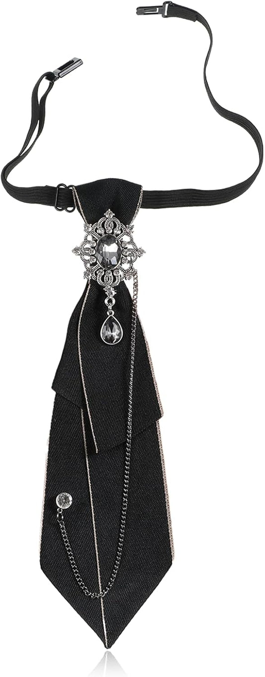 Gjinxi Rhinestone Bow Ties Adjustable Neck Tie Vintage Accessory Bowtie