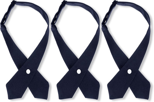 Tarpop 3 Pcs Girls Uniform Cross Tie Adjustable Navy Blue for School