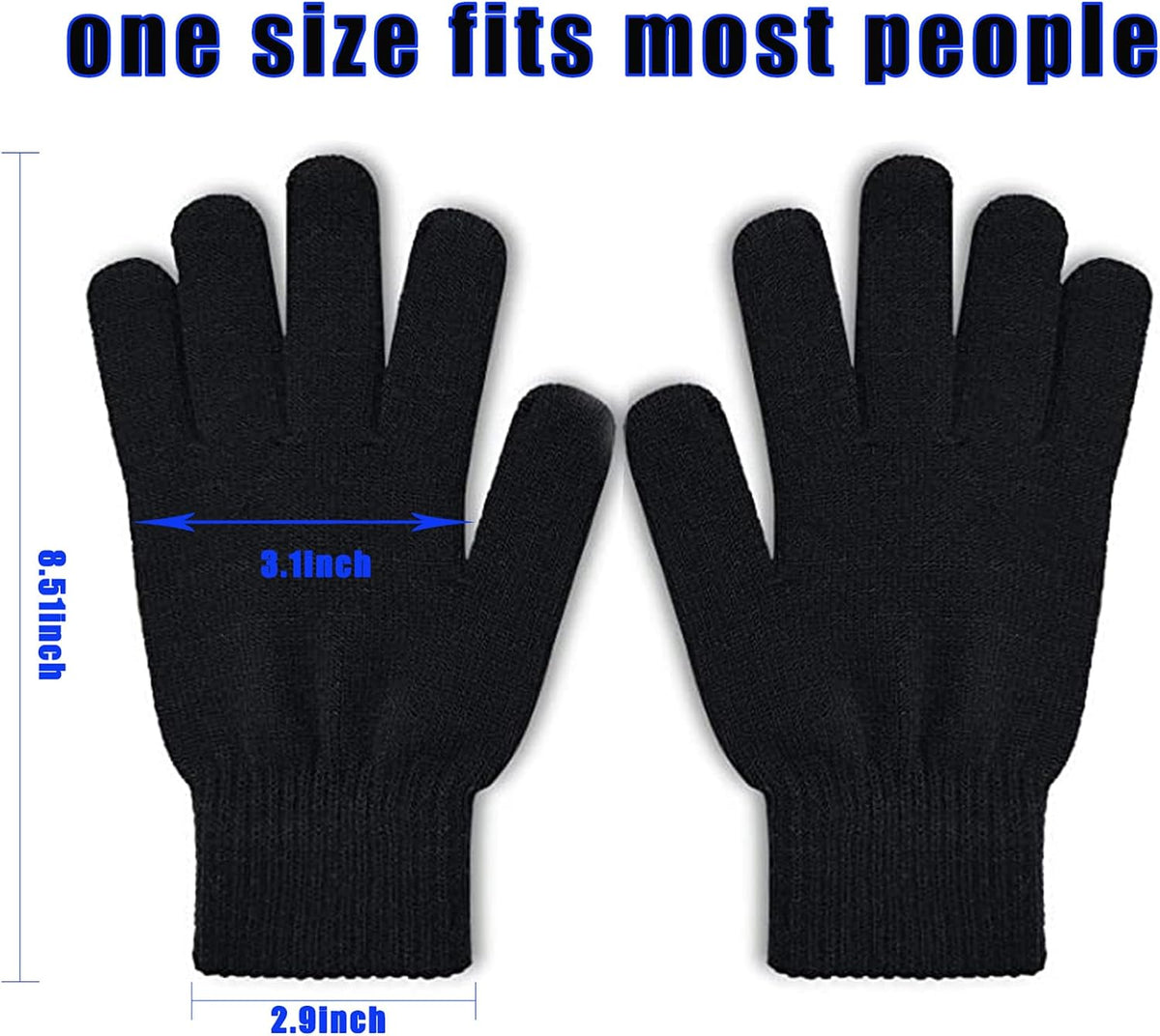 6 Pairs Winter Magic Gloves Knit Gloves for Kids Gloves Boys Winter Gloves