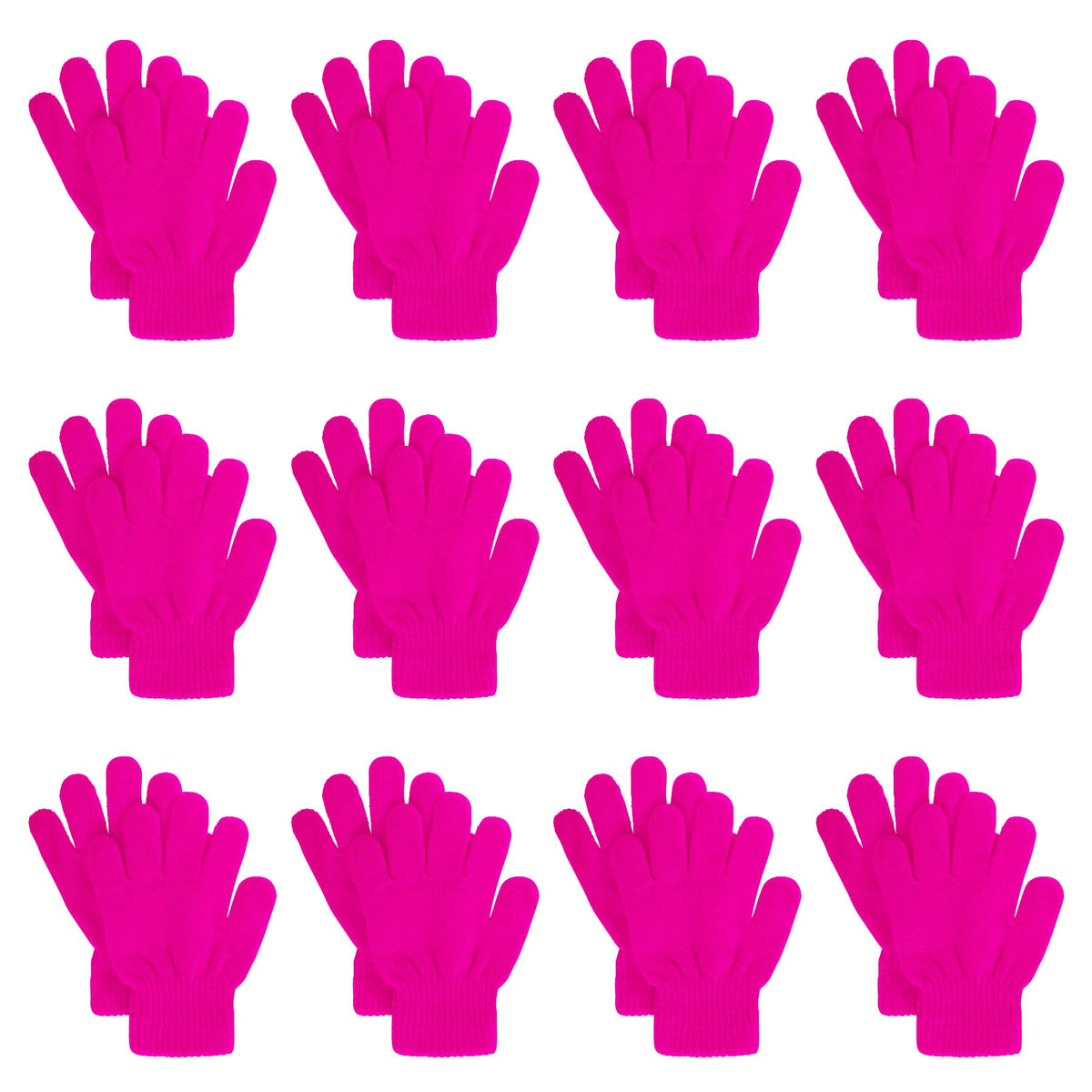 jiebor 12 Pairs Kids Warm Winter Knit Gloves for Boys Girls Children