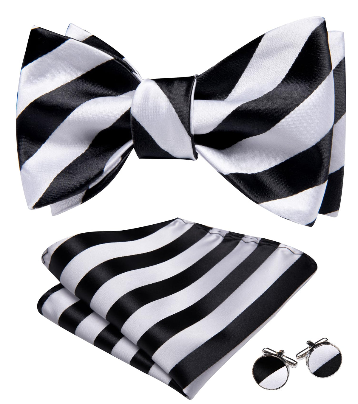 YOHOWA Bow Ties for Men Paisley Self Tie Bowtie Pocket Square Cufflinks Set
