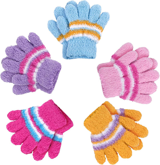 SATINIOR 5 Pairs Toddler Winter Gloves