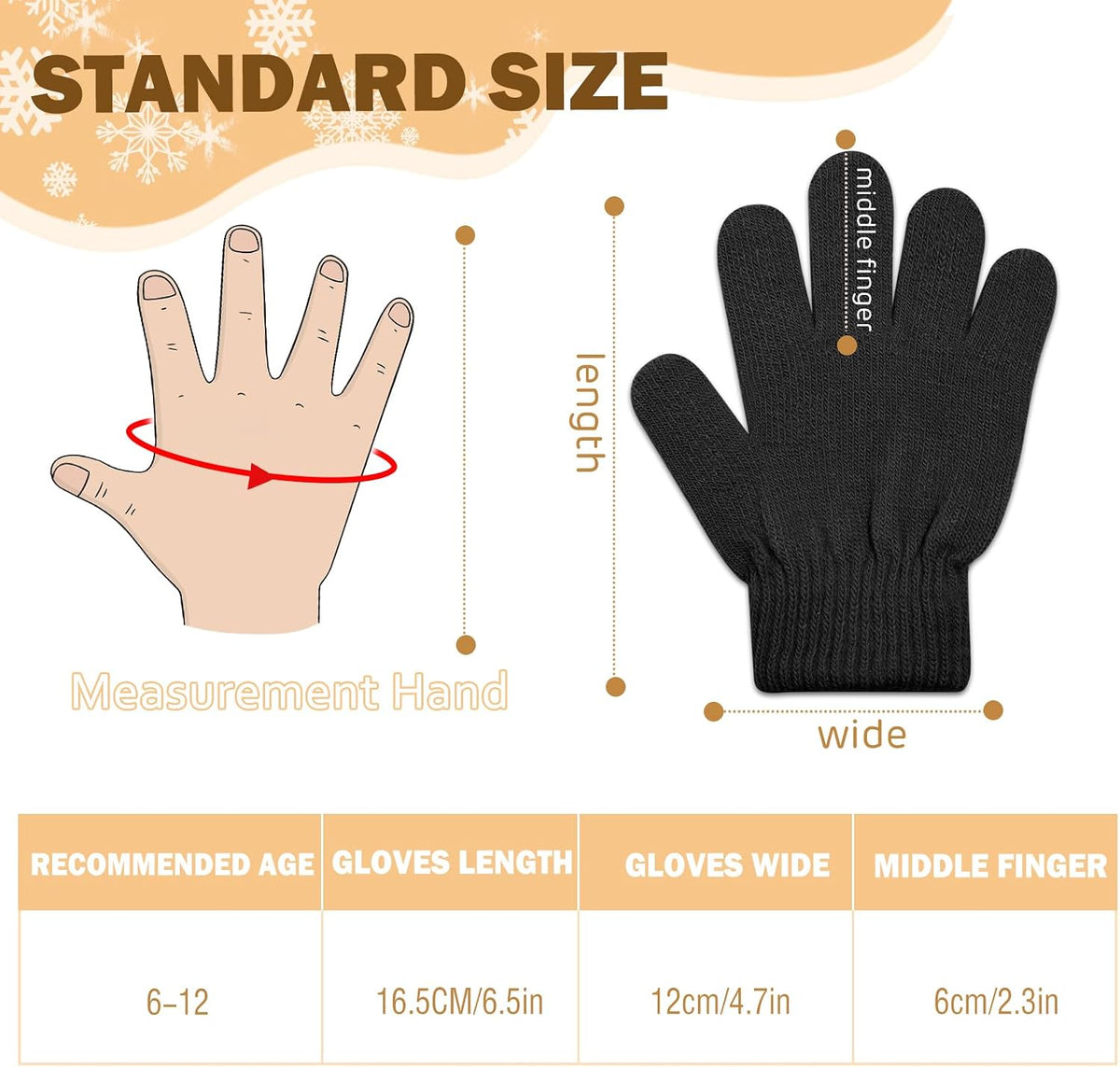 ONESING 12 Pairs Kids Gloves - Warm Knitted Winter Gloves Bulk for Girls Boys, Children Gloves Ideal for Cold Weather Mixcolor D