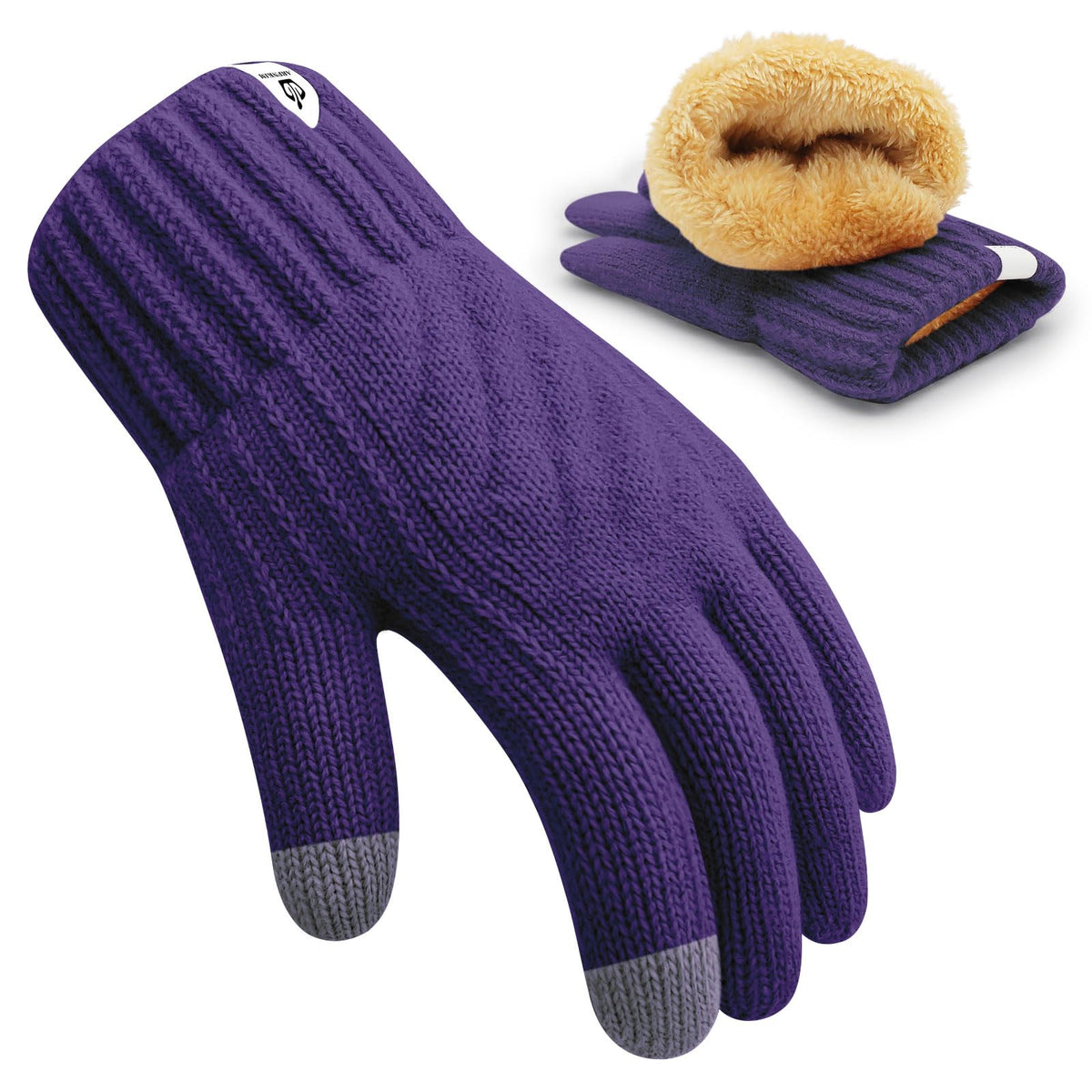 Kids Winter Gloves for Boys Girls, Fleece Lining Knitted Warm Gloves Touchscreen Thermal Children Mittens