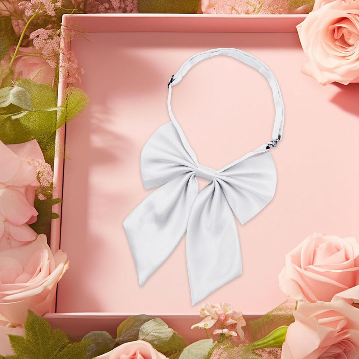 Bow Tie for Women Pre-tied Satin Womens Tie Adjustable Women's Bowknot Bow Tie for Uniform Cosplay Party