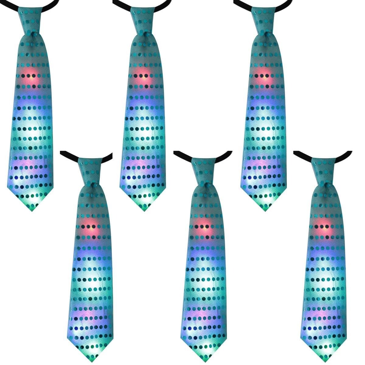 LED Sequin Necktie Electric Bright Light Up Men's Bow Ties Women Kids Flashing Bowties Glow Party Rave Festival School
