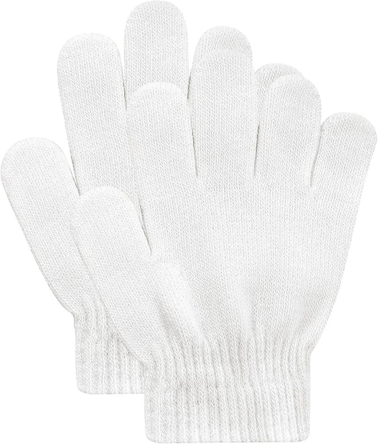 DOOVID Kids Knit Gloves Full Fingers Winter Gloves for Little Boys Girls Stretchy Warm Magic Gloves Age 5-11
