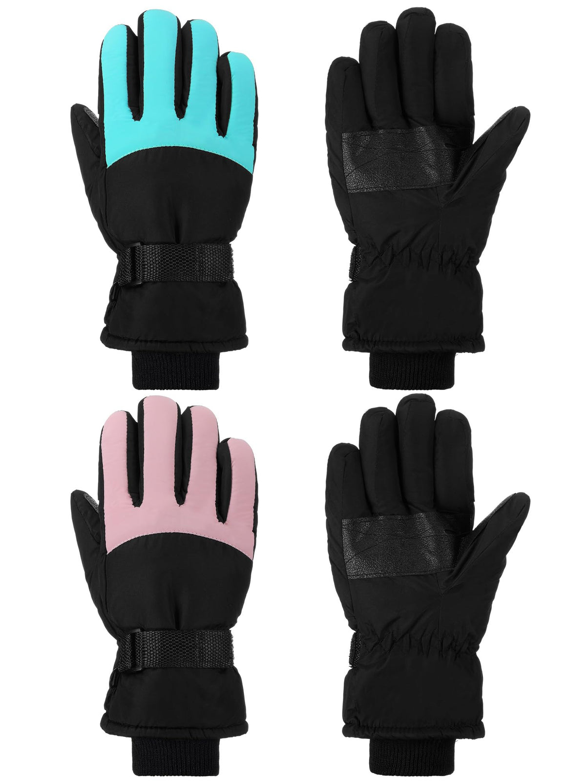 SATINIOR 2 Pair Kids Waterproof Winter Gloves