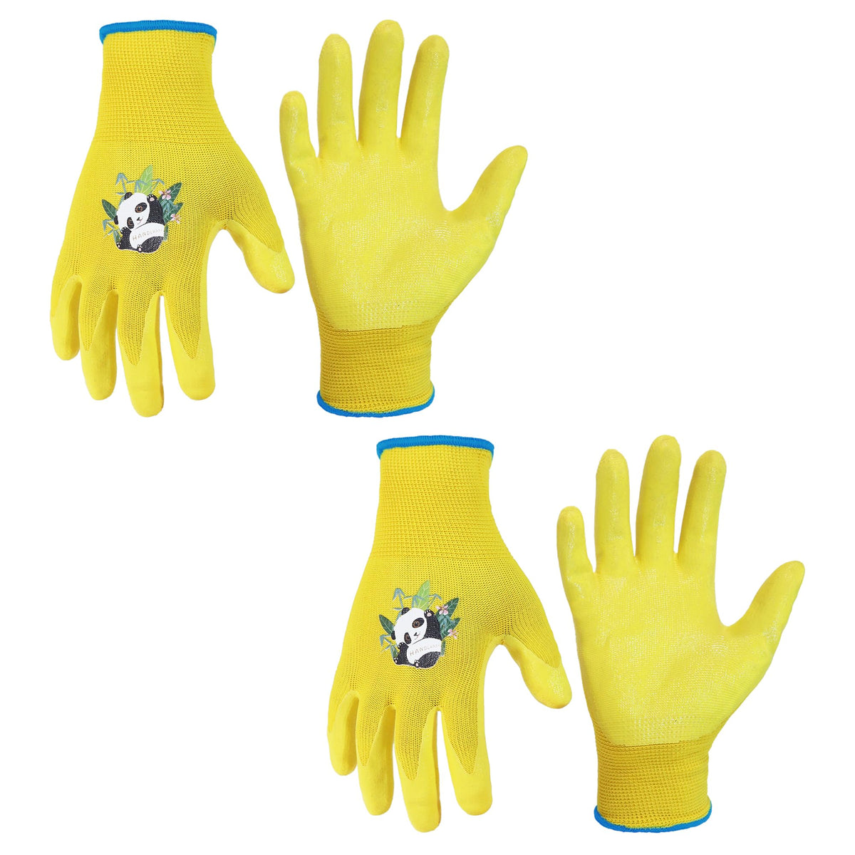HANDLANDY 2 Pairs Kids Gardening Gloves, Grippy Kids Work Gloves, M