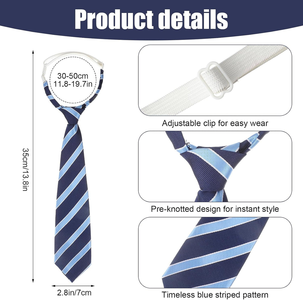2PCS Necktie & Bow Tie for Boys, Pre-Tied Necktie & Bowtie