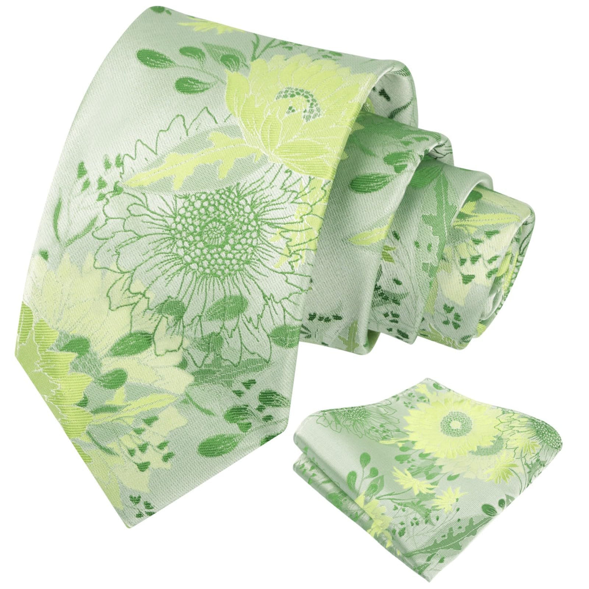 Alizeal Mens Large Chrysanthemum Bloom Floral Tie Set