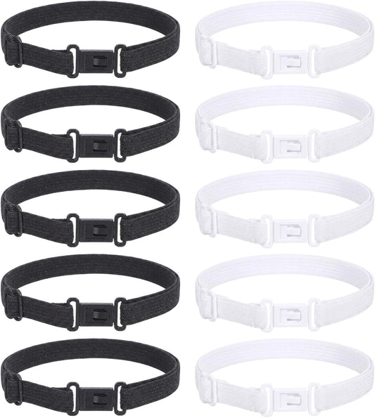 10 Pcs Bow Ties Elastic Straps with Clips, Adjustable Bow Tie Holder Elastic Band