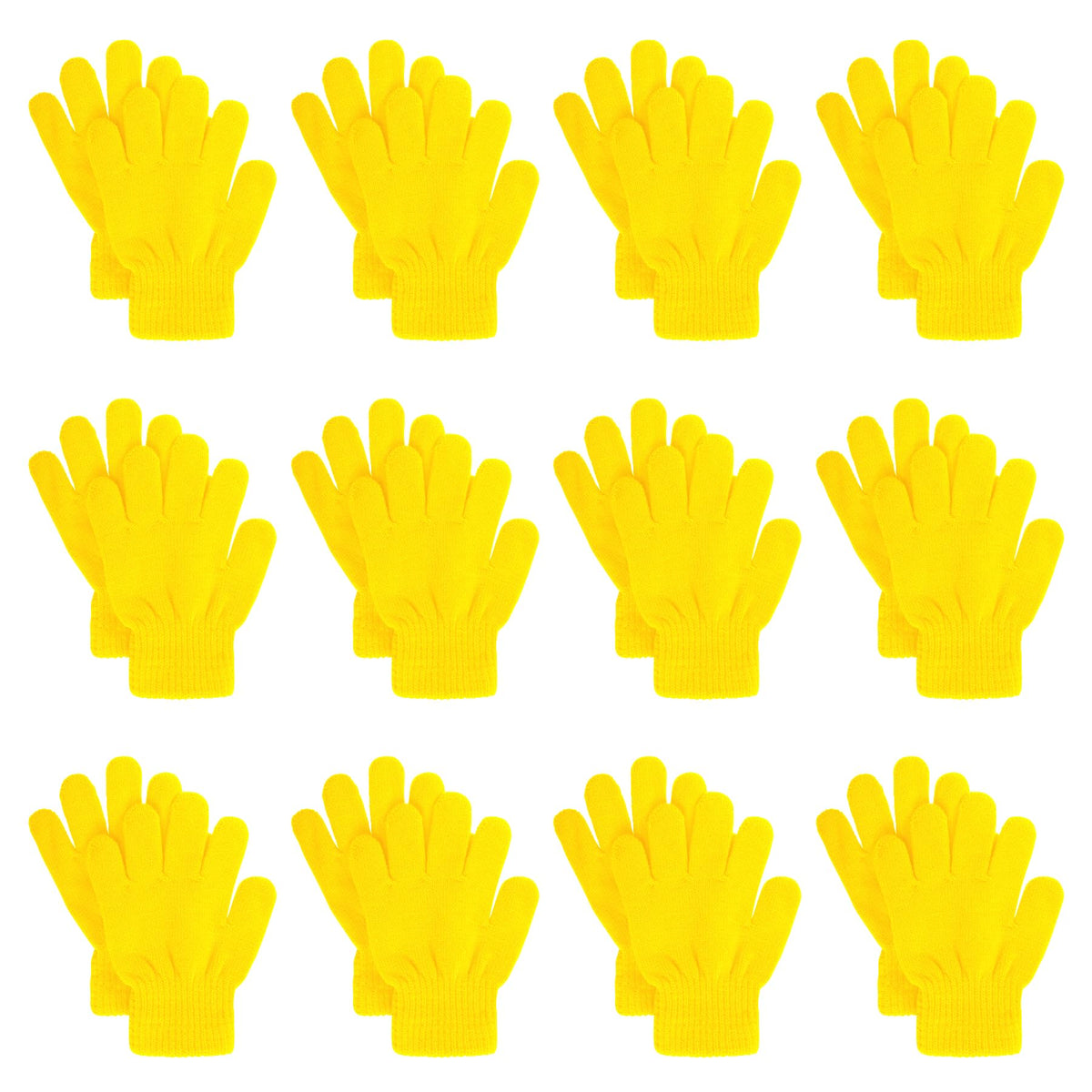 jiebor 12 Pairs Kids Warm Winter Knit Gloves for Boys Girls Children