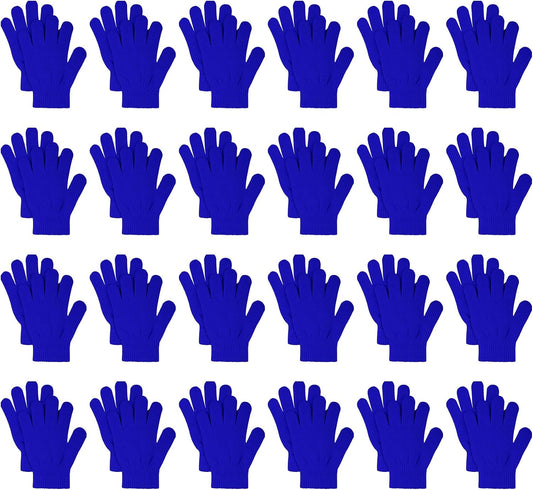 jiebor 24 Pairs Kids Warm Winter Knit Gloves for Boys Girls Children