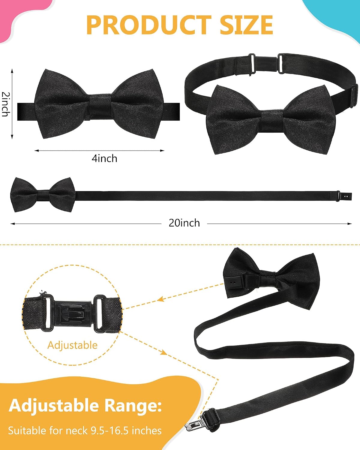 SATINIOR 4 Set Kids Suspenders and Bow Tie Set for Boys Girl