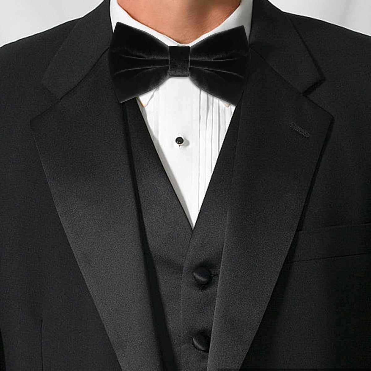 Luckyvestir Men's Velvet Bow Tie, Pre-Tied Adjustable Bowties, Silk Black Neckties for Men Women for Party Business Gift