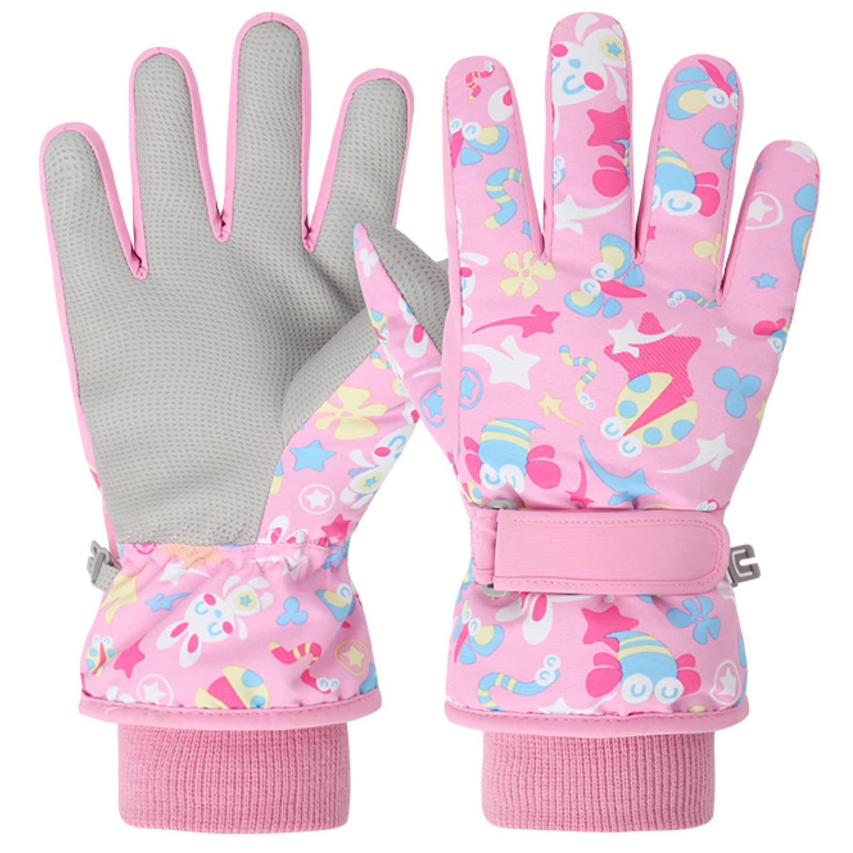 Azarxis Kids Ski Snow Gloves, Waterproof Winter Mittens for Boys Girls
