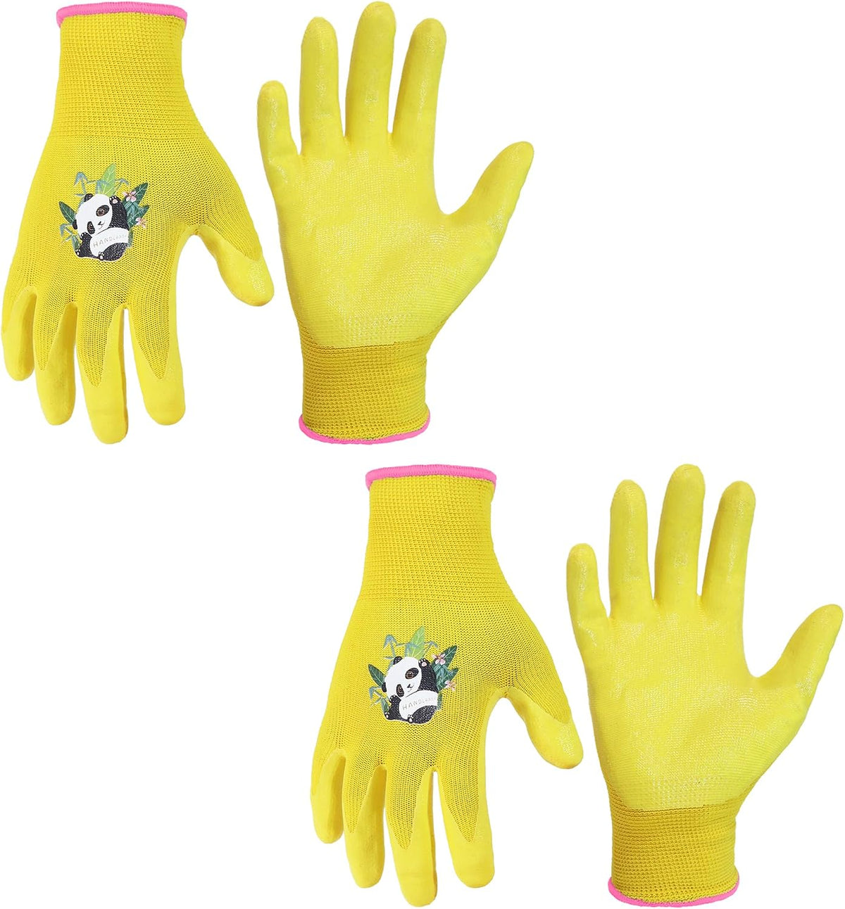 HANDLANDY 2 Pairs Kids Gardening Gloves, Grippy Kids Work Gloves, M